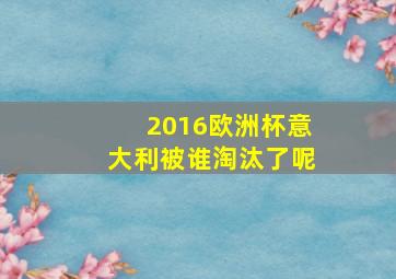 2016欧洲杯意大利被谁淘汰了呢