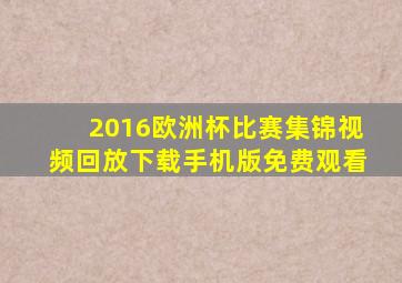 2016欧洲杯比赛集锦视频回放下载手机版免费观看