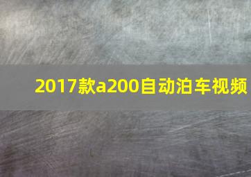 2017款a200自动泊车视频