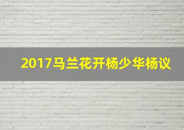 2017马兰花开杨少华杨议