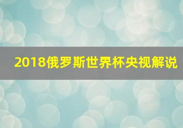 2018俄罗斯世界杯央视解说