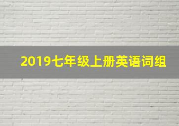 2019七年级上册英语词组