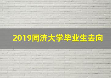 2019同济大学毕业生去向