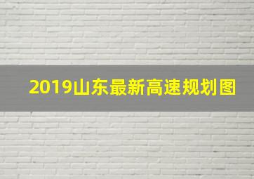 2019山东最新高速规划图