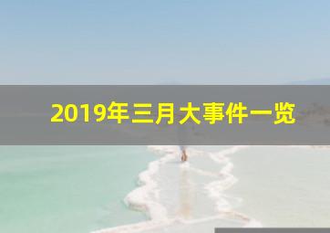 2019年三月大事件一览