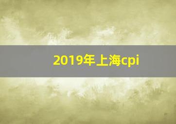 2019年上海cpi