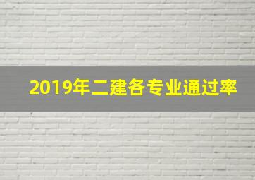 2019年二建各专业通过率