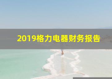 2019格力电器财务报告