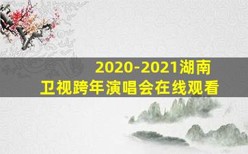 2020-2021湖南卫视跨年演唱会在线观看