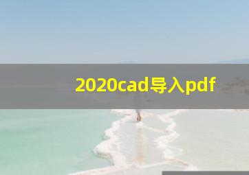 2020cad导入pdf