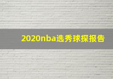 2020nba选秀球探报告