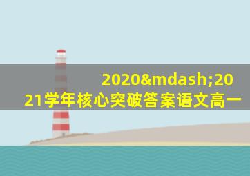 2020—2021学年核心突破答案语文高一