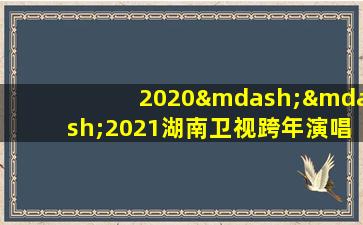 2020——2021湖南卫视跨年演唱会