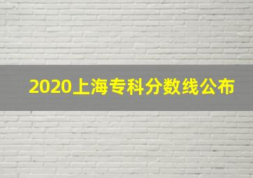 2020上海专科分数线公布