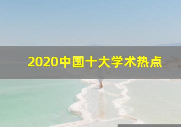 2020中国十大学术热点