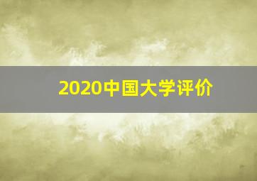 2020中国大学评价