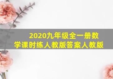 2020九年级全一册数学课时练人教版答案人教版