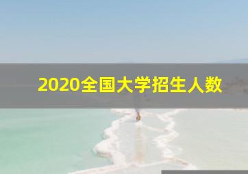 2020全国大学招生人数