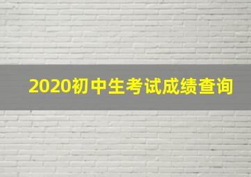 2020初中生考试成绩查询