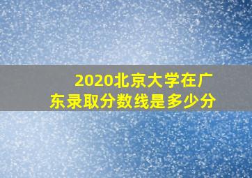 2020北京大学在广东录取分数线是多少分