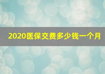 2020医保交费多少钱一个月