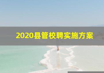 2020县管校聘实施方案