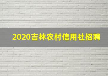 2020吉林农村信用社招聘