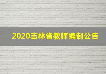 2020吉林省教师编制公告