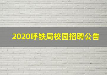 2020呼铁局校园招聘公告