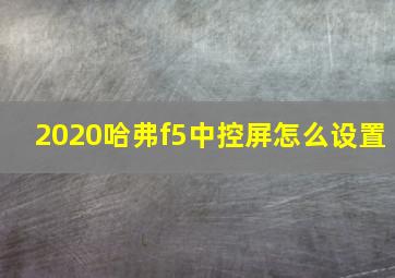 2020哈弗f5中控屏怎么设置