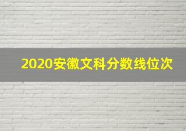 2020安徽文科分数线位次