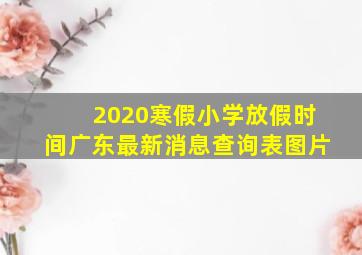 2020寒假小学放假时间广东最新消息查询表图片