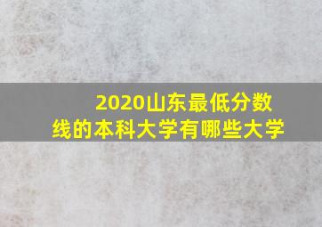 2020山东最低分数线的本科大学有哪些大学