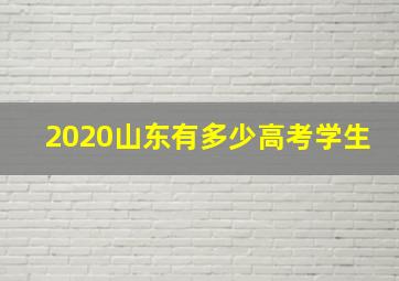 2020山东有多少高考学生