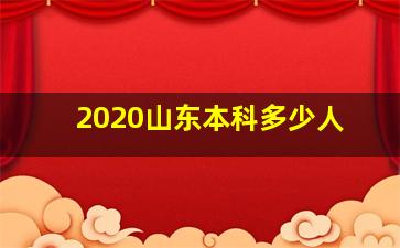 2020山东本科多少人