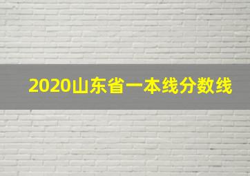 2020山东省一本线分数线