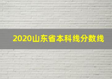 2020山东省本科线分数线