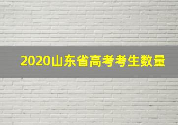 2020山东省高考考生数量