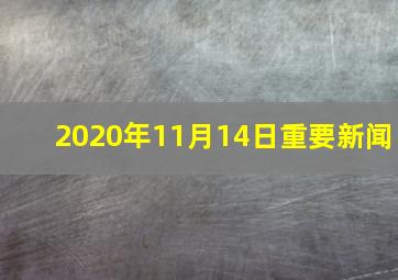 2020年11月14日重要新闻