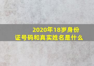 2020年18岁身份证号码和真实姓名是什么