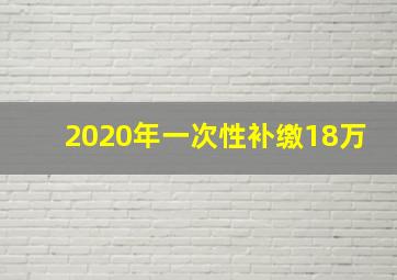 2020年一次性补缴18万