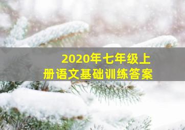 2020年七年级上册语文基础训练答案