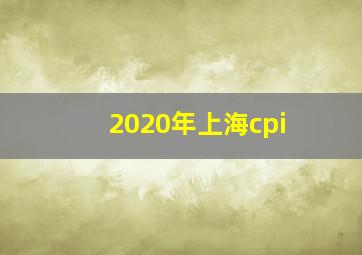 2020年上海cpi