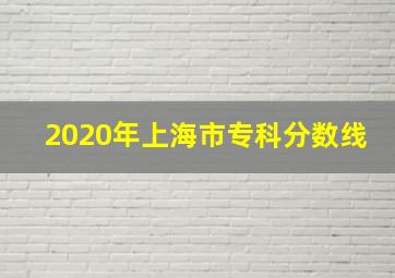 2020年上海市专科分数线