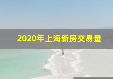 2020年上海新房交易量