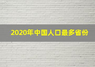 2020年中国人口最多省份