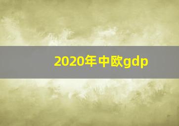 2020年中欧gdp