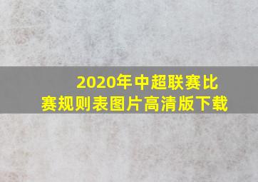 2020年中超联赛比赛规则表图片高清版下载