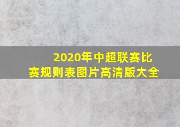 2020年中超联赛比赛规则表图片高清版大全