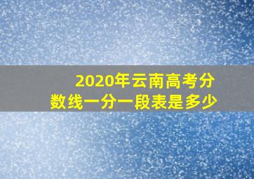 2020年云南高考分数线一分一段表是多少